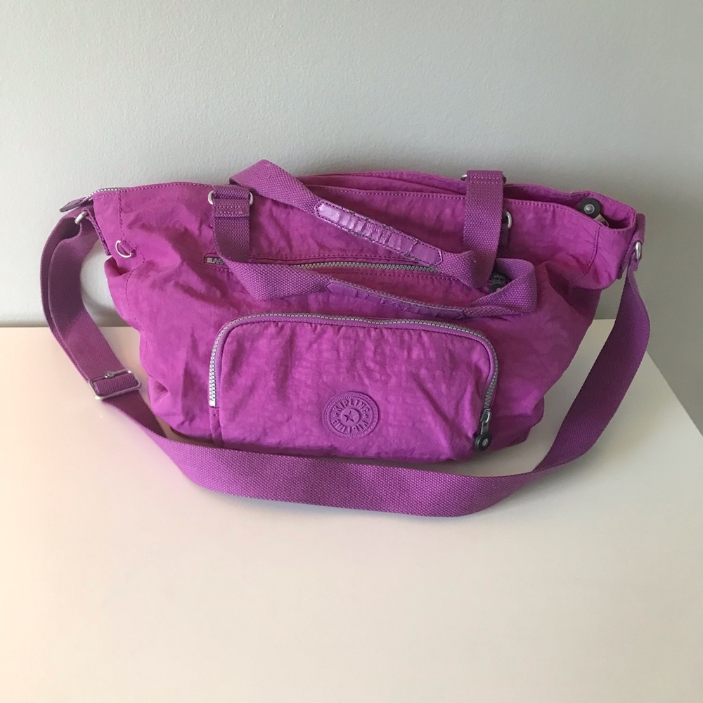 Kipling Vibrant Purple Tote Crossbody Bag